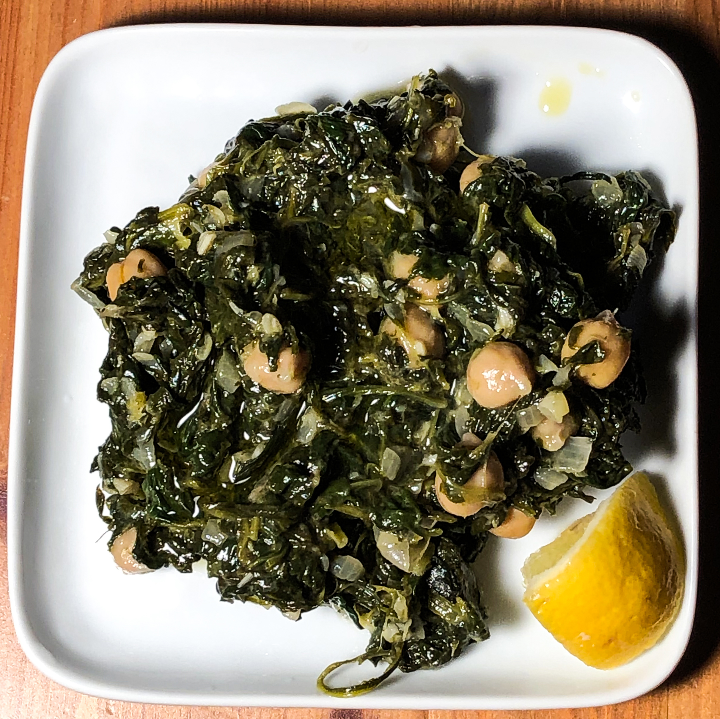 SBANECH b’LIMONEH: Syrian Creamed Lemon Spinach with Chickpeas