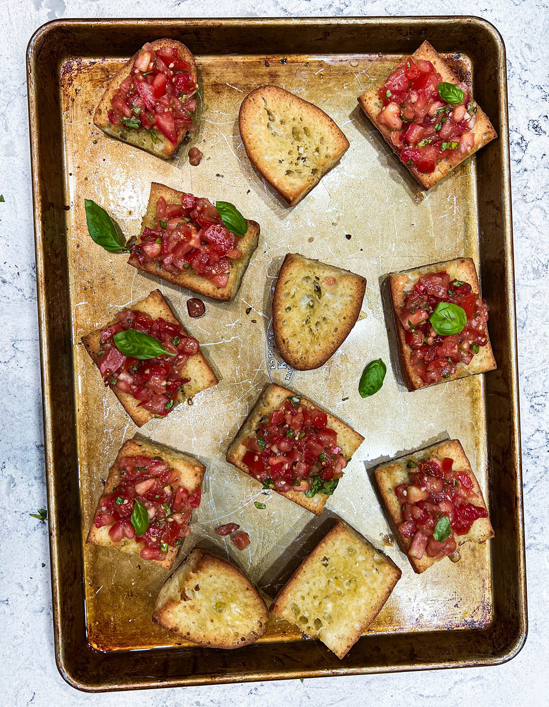 BRUSCHETTA AL POMODORO: Garlicky Sicilian-Style Toasts with Tomatoes, Basil, and Olive Oil